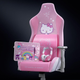 Razer's Hello Kitty collection, including a pink gaming chair, lumbar pillow, headset, mouse, and mousepad.